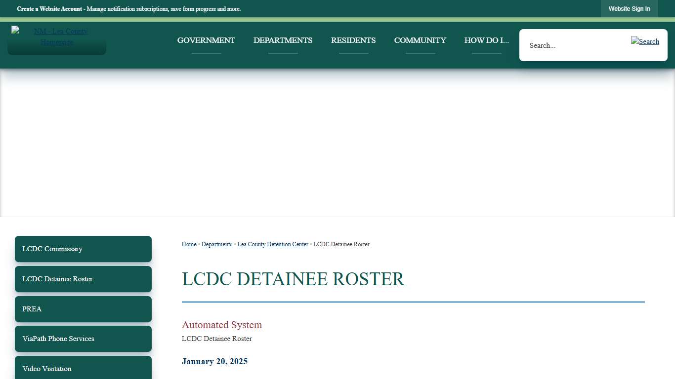 LCDC Detainee Roster | Lea County, NM