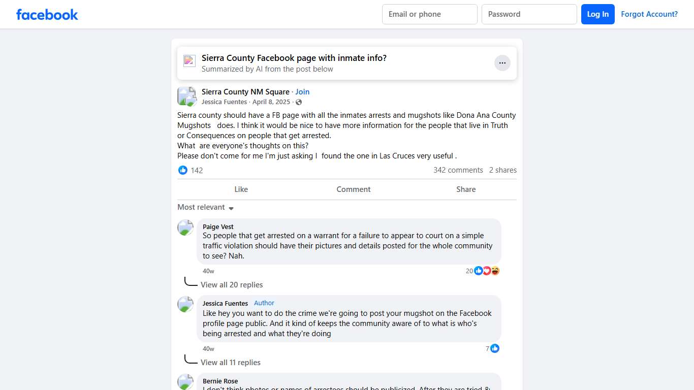 Sierra County NM Square | Sierra county should have a FB page with all the inmates arrests and mugshots like Dona Ana County Mugshots does | Facebook